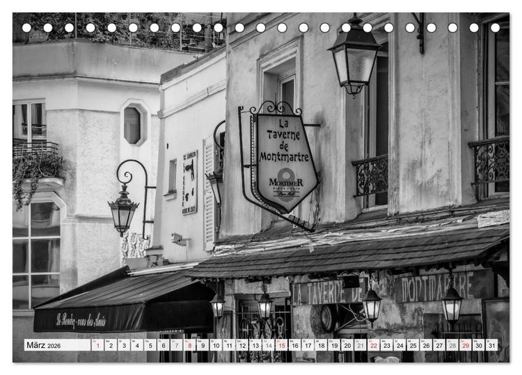 Produktbild: PARIS Monochrome Impressionen (Tischkalender 2026 DIN A5 quer), CALVENDO Monatskalender