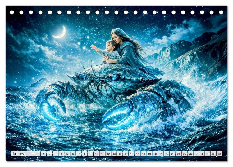 Produktbild: Sternzeichen - Die M&auml;chte des Tierkreises (Tischkalender 2027 DIN A5 quer), CALVENDO Monatskalender