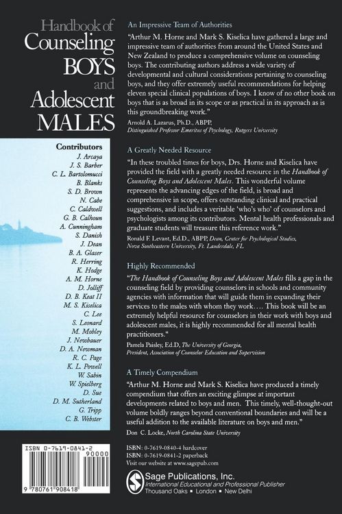 Produktbild: Handbook of Counseling Boys and Adolescent Males