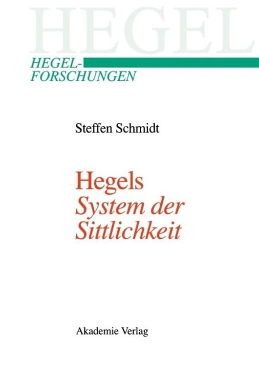 Produktbild: Hegels "System der Sittlichkeit"