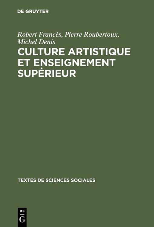 Produktbild: Culture artistique et enseignement sup&eacute;rieur