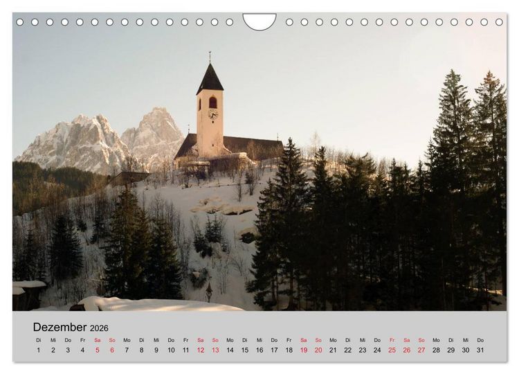Produktbild: S&uuml;dtiroler Bergwelten - Die monti pallidi, Idylle die fast unwirklich erscheint (Wandkalender 2026 DIN A4 quer), CALVENDO Monatskalender