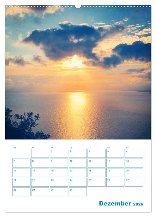Produktbild: Blauer Ligurien Sommer (hochwertiger Premium Wandkalender 2026 DIN A2 hoch), Kunstdruck in Hochglanz