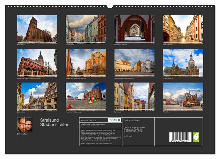 Produktbild: Stralsund Stadtansichten (hochwertiger Premium Wandkalender 2026 DIN A2 quer), Kunstdruck in Hochglanz