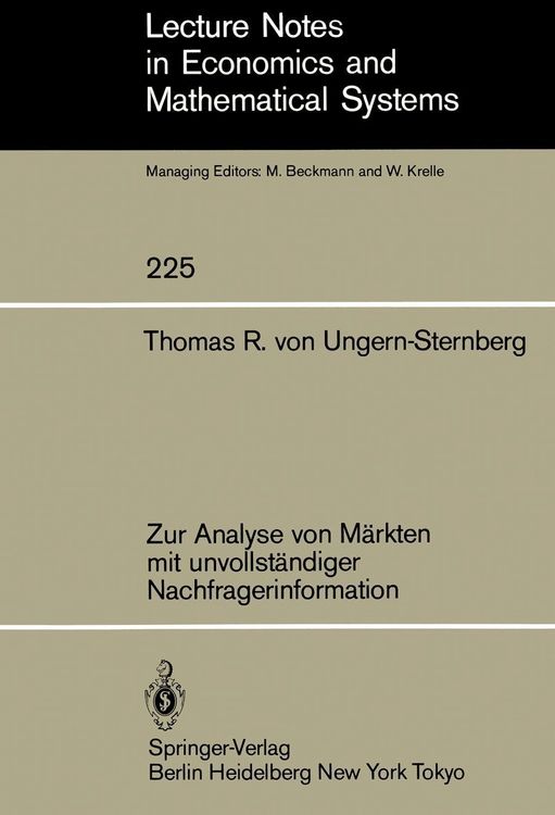 Produktbild: Zur Analyse von M&auml;rkten mit unvollst&auml;ndiger Nachfragerinformation