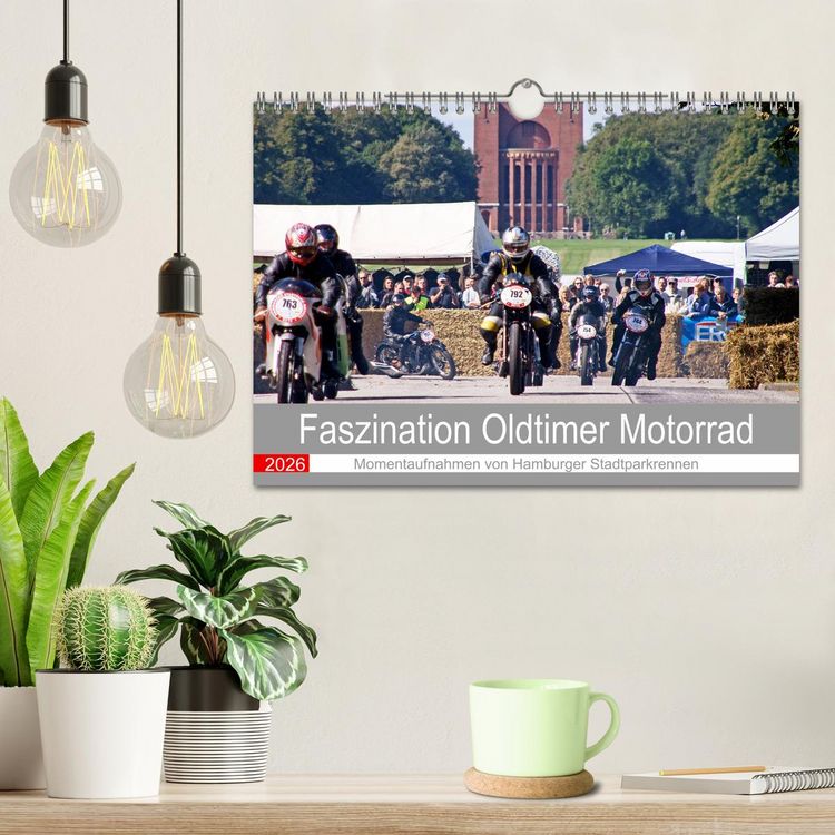 Produktbild: Faszination Oldtimer Motorrad - Momentaufnahmen von Hamburger Stadtparkrennen (Wandkalender 2026 DIN A4 quer), CALVENDO Monatskalender