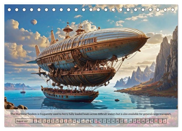Produktbild: Chronicles of the crimson sky - A Steampunk Journey (Desk Calendar 2027 DIN A5 landscape), CALVENDO 12 Month DeskCalendar