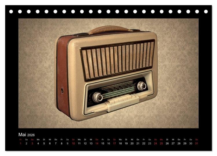 Produktbild: Dampfradios - Antike Radios mit Charme und Patina (Tischkalender 2026 DIN A5 quer), CALVENDO Monatskalender