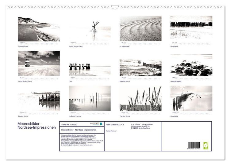 Produktbild: Meeresbilder - Nordsee-Impressionen (Wandkalender 2026 DIN A2 quer), CALVENDO Monatskalender