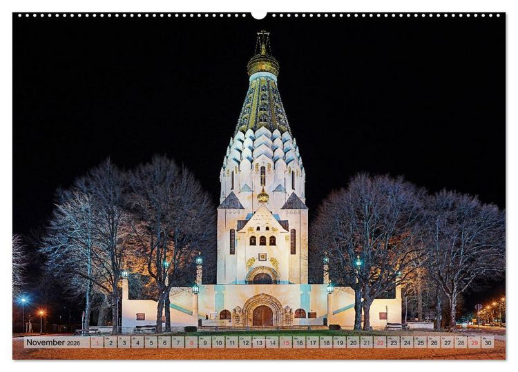 Produktbild: Leipzig - Fotografiert bei Nacht von Michael Allmaier (hochwertiger Premium Wandkalender 2026 DIN A2 quer), Kunstdruck in Hochglanz