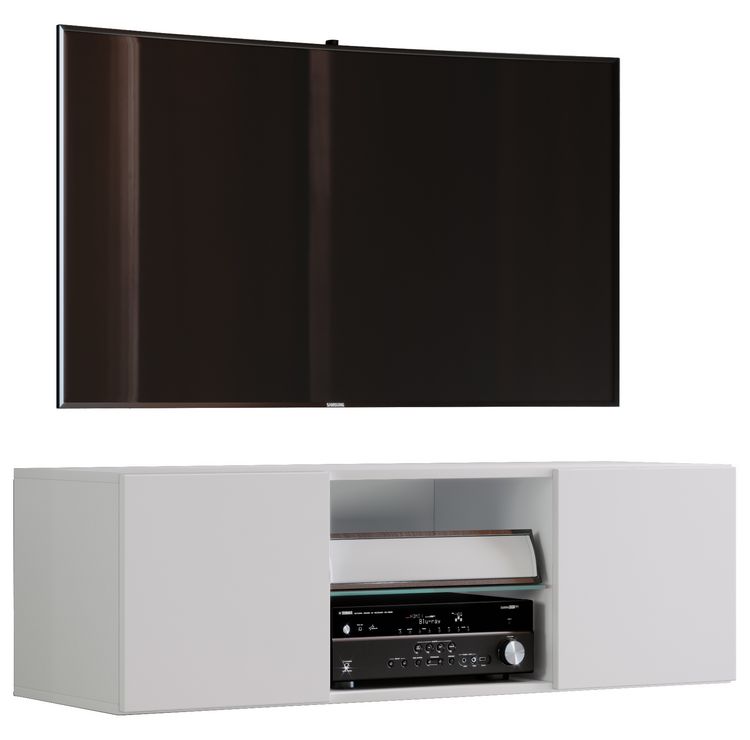 Produktbild: Holz TV Wand H&auml;nge Lowboard Fernsehschrank Jusa 95