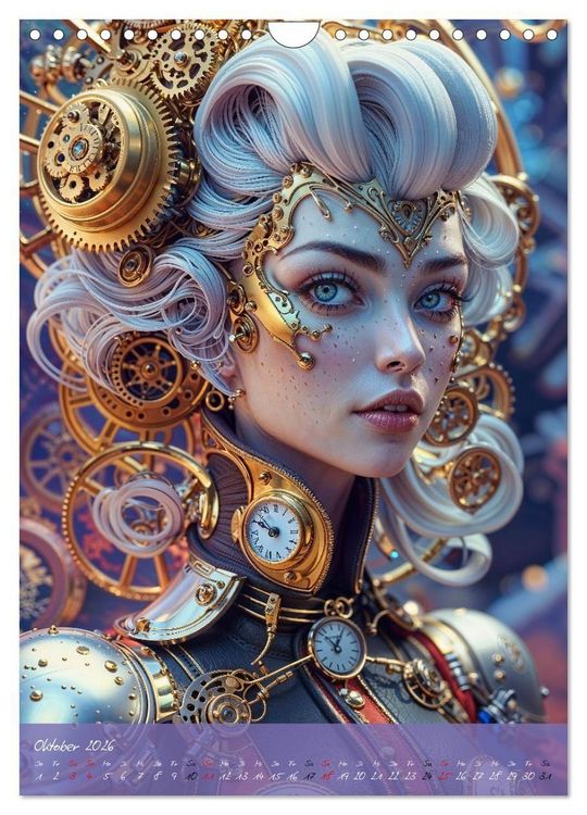 Produktbild: Fantasie-K&ouml;niginnen des Steampunk - Digitale Kunst (Wandkalender 2026 DIN A4 hoch), CALVENDO Monatskalender
