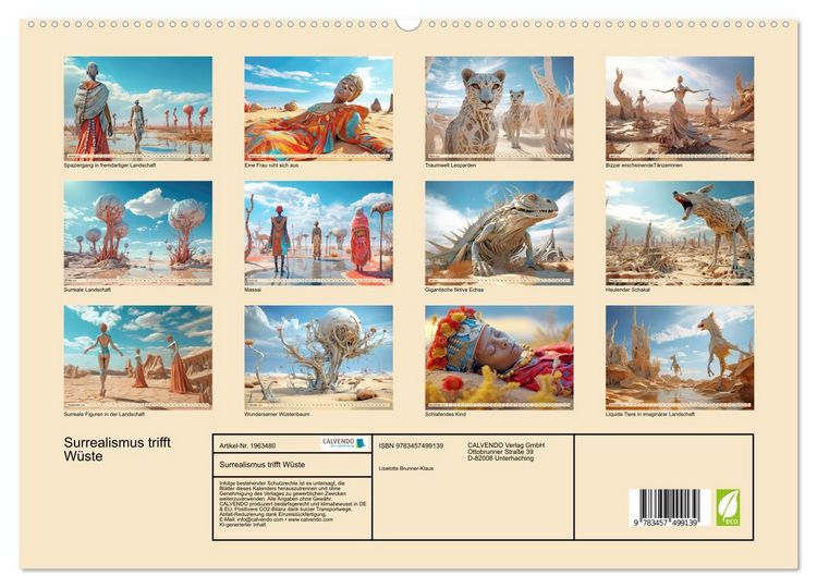 Produktbild: Surrealismus trifft W&uuml;ste (hochwertiger Premium Wandkalender 2026 DIN A2 quer), Kunstdruck in Hochglanz
