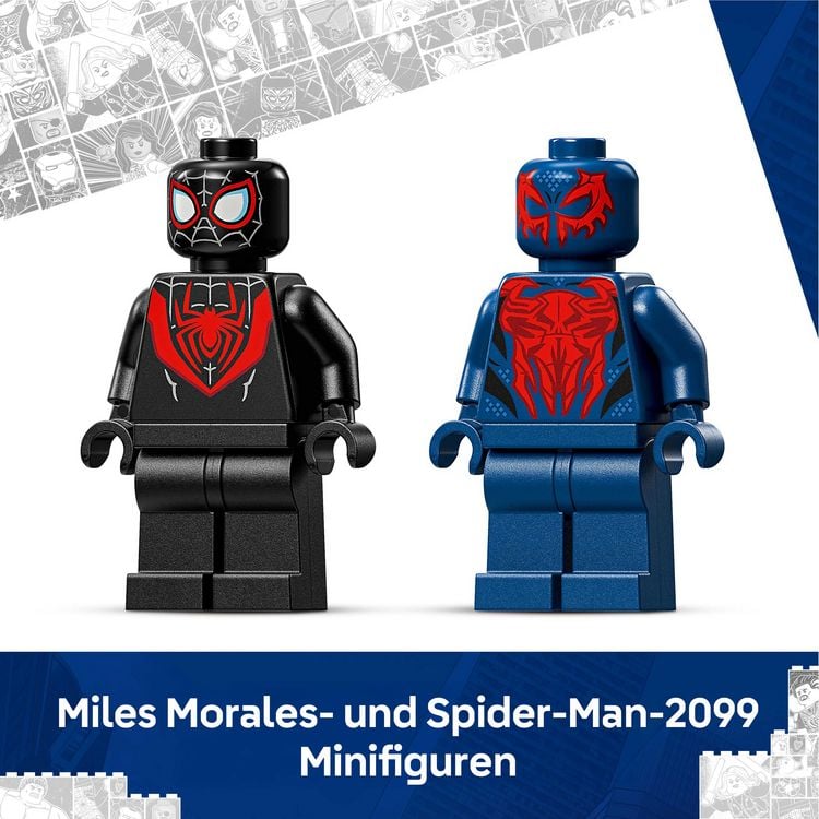 Produktbild: LEGO 76337 Marvel Miles Morales Mech vs. Spider-Man 2099, Spielzeug