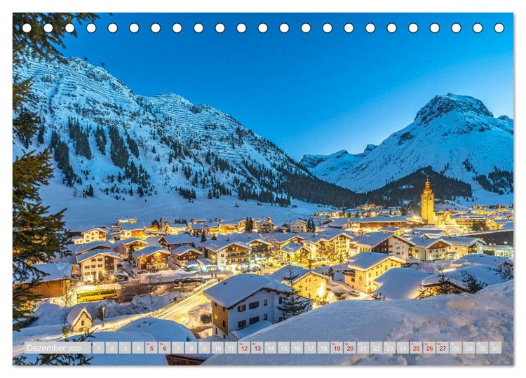 Produktbild: Arlberg - magic of winter (Tischkalender 2026 DIN A5 quer), CALVENDO Monatskalender