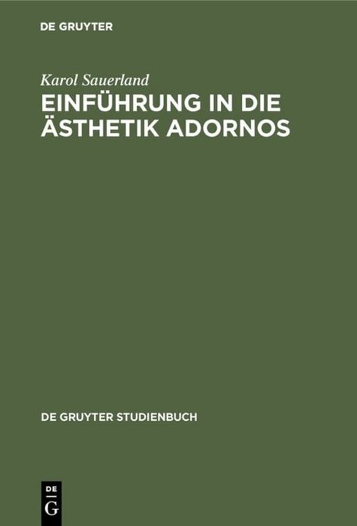 Produktbild: Einf&uuml;hrung in die &Auml;sthetik Adornos