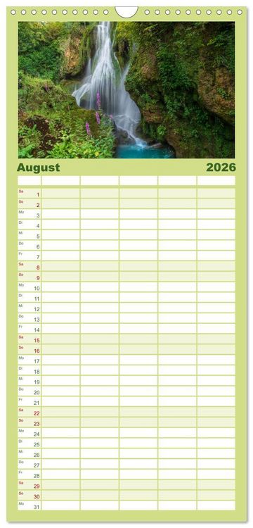 Produktbild: Familienplaner 2026 - Naturwunder Plitvicer Seen mit 5 Spalten (Wandkalender, 21 x 45 cm) CALVENDO