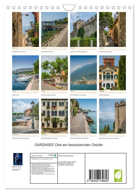 Produktbild: GARDASEE Orte am bezaubernden Ostufer (Wandkalender 2026 DIN A4 hoch), CALVENDO Monatskalender