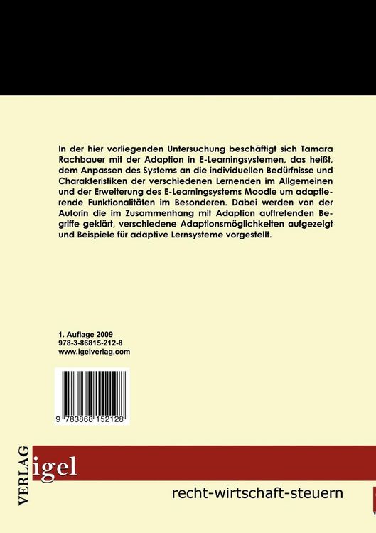 Produktbild: Adaption von E-Learningsystemen - Moodle im Vergleich zu anderen Open Source Learning Content Management Systemen