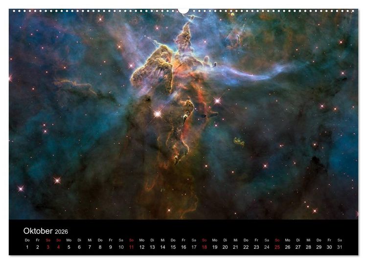 Produktbild: Der Weltraum. Spektakul&auml;re Gasnebel und Galaxien (hochwertiger Premium Wandkalender 2026 DIN A2 quer), Kunstdruck in Hochglanz