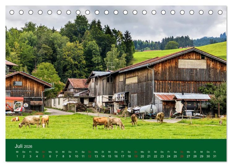 Produktbild: Allg&auml;u - Landliches Leben (Tischkalender 2026 DIN A5 quer), CALVENDO Monatskalender
