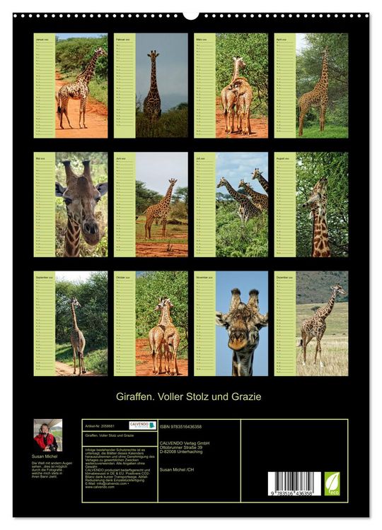 Produktbild: Giraffen. Voller Stolz und Grazie (hochwertiger Premium Wandkalender 2026 DIN A2 hoch), Kunstdruck in Hochglanz