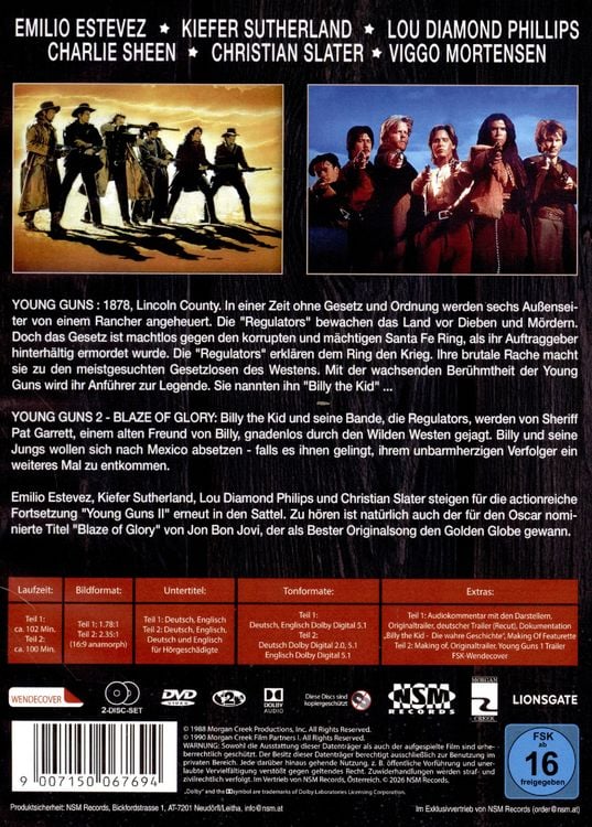 Produktbild: Young Guns 1 & 2 [2 DVDs]