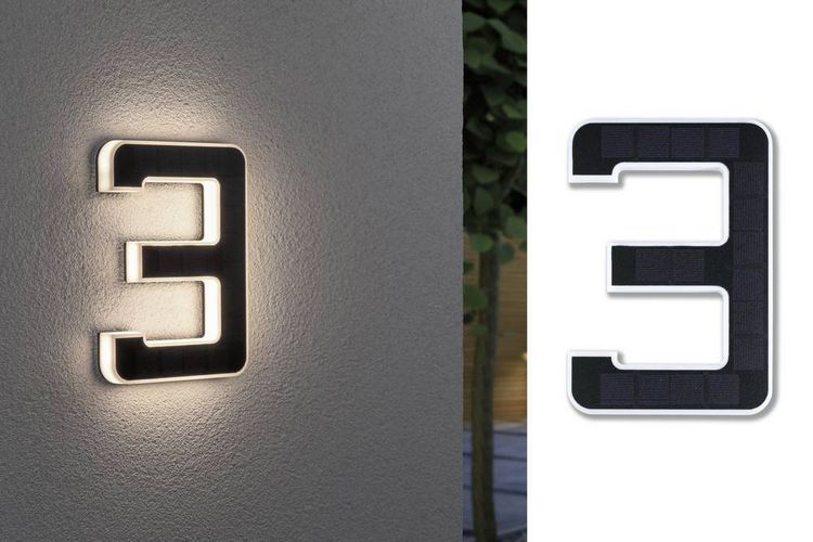 Produktbild: Paulmann 79844 Solar-Hausnummernleuchte 0.20W Warmwei&szlig; Schwarz