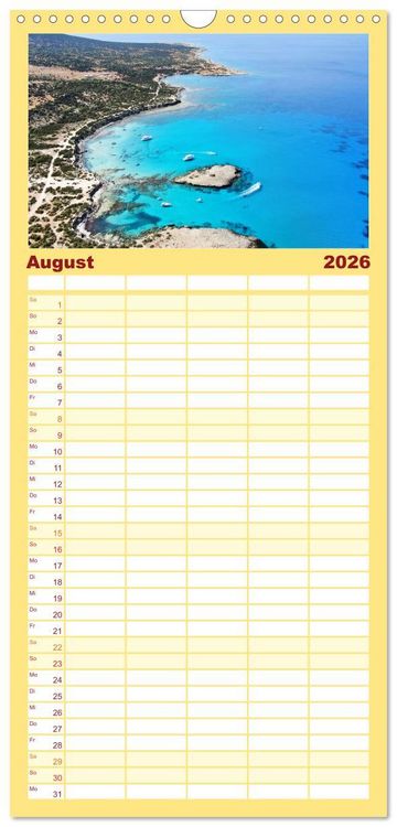 Produktbild: Familienplaner 2026 - Zypern - Eine bezaubernde Reise. mit 5 Spalten (Wandkalender, 21 x 45 cm) CALVENDO