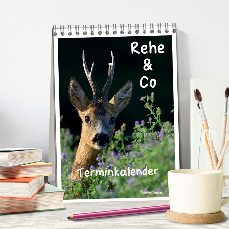 Produktbild: Rehe & Co / Planer (Tischkalender 2026 DIN A5 hoch), CALVENDO Monatskalender