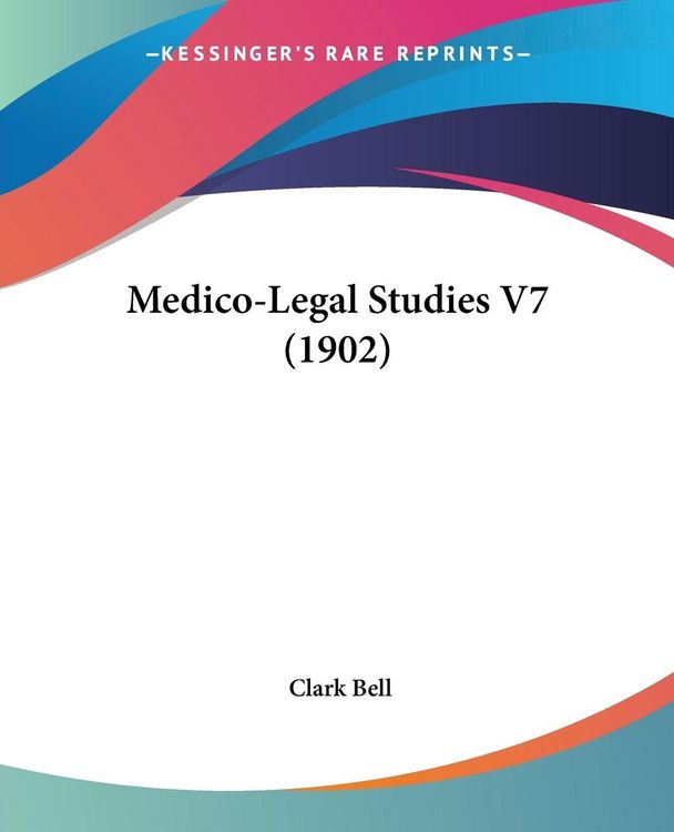 Produktbild: Medico-Legal Studies V7 (1902)
