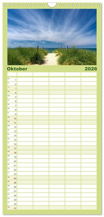 Produktbild: Familienplaner 2026 - J&uuml;tland. Zwischen Ringk&oslash;bing und Ribe mit 5 Spalten (Wandkalender, 21 x 45 cm) CALVENDO