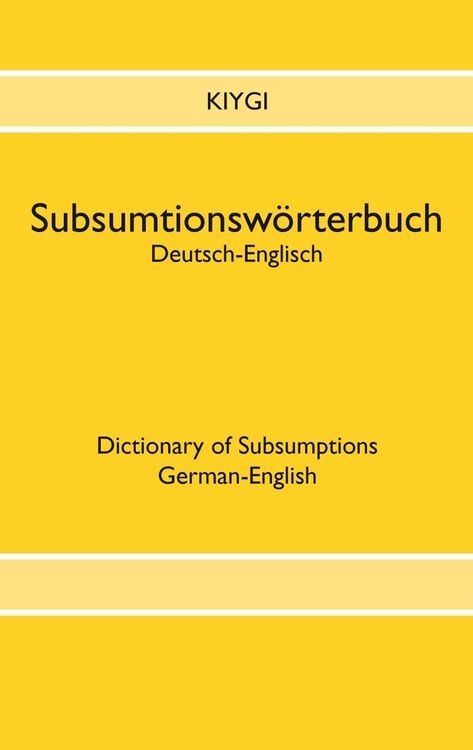 Produktbild: Subsumtionsw&ouml;rterbuch Deutsch-Englisch