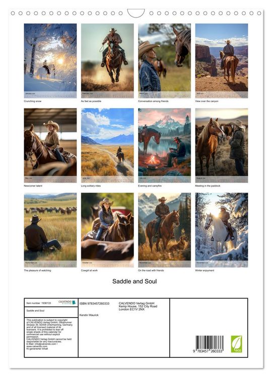 Produktbild: Saddle and Soul (Wall Calendar 2026 DIN A3 portrait), CALVENDO 12 Month Wall Calendar