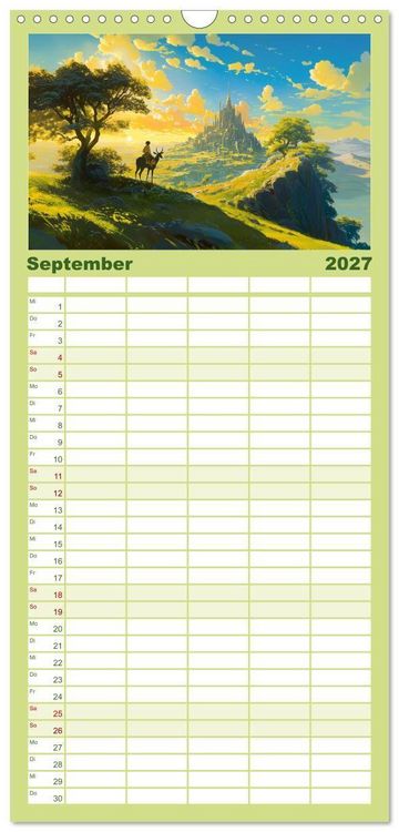 Produktbild: Familienplaner 2027 - Spaziergang durch Anime Welten mit 5 Spalten (Wandkalender, 21 x 45 cm) CALVENDO