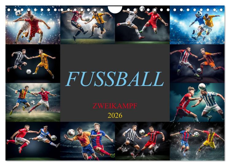 Produktbild: Fussball - Zweikampf (Wandkalender 2026 DIN A4 quer), CALVENDO Monatskalender