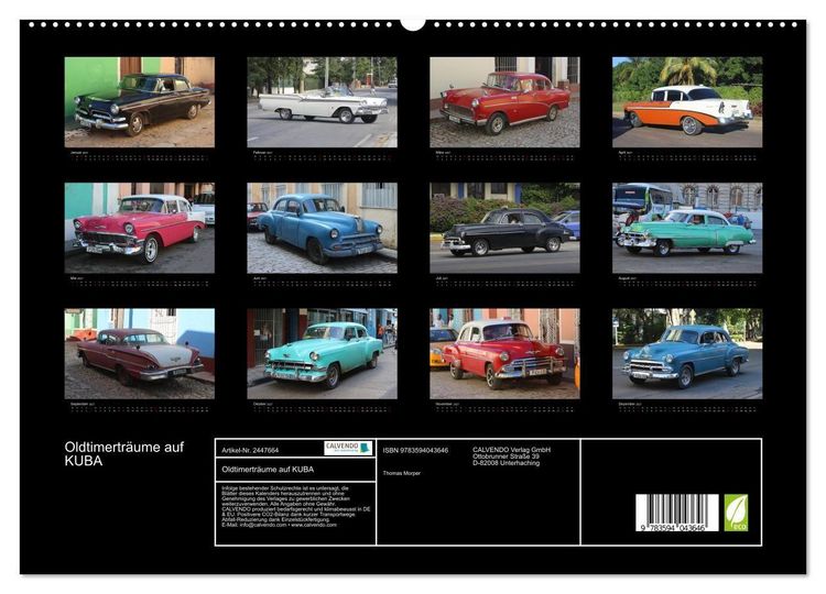 Produktbild: Oldtimertr&auml;ume auf KUBA (hochwertiger Premium Wandkalender 2027 DIN A2 quer), Kunstdruck in Hochglanz