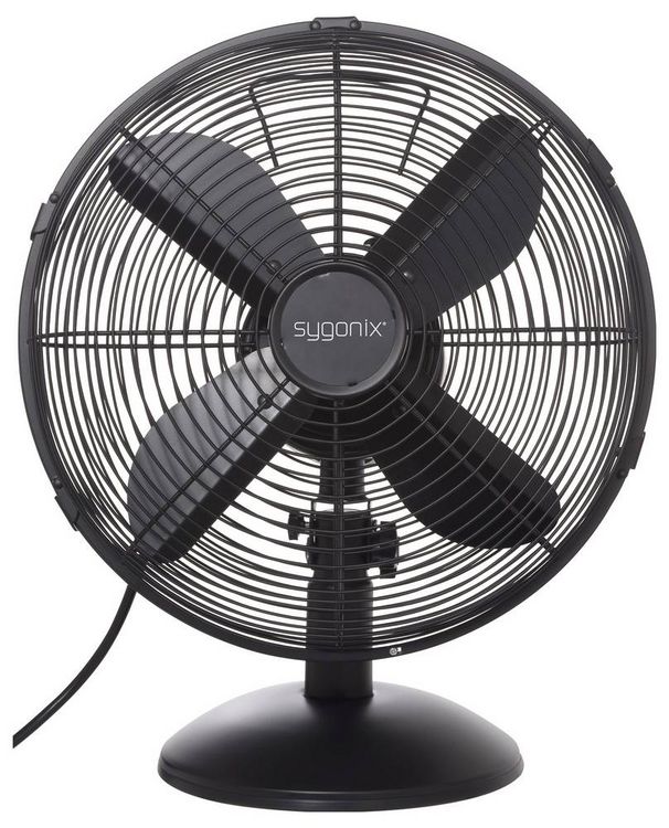 Produktbild: Sygonix Tischventilator 35W (&Oslash; x H) 335mm x 400mm Schwarz Oszillierend