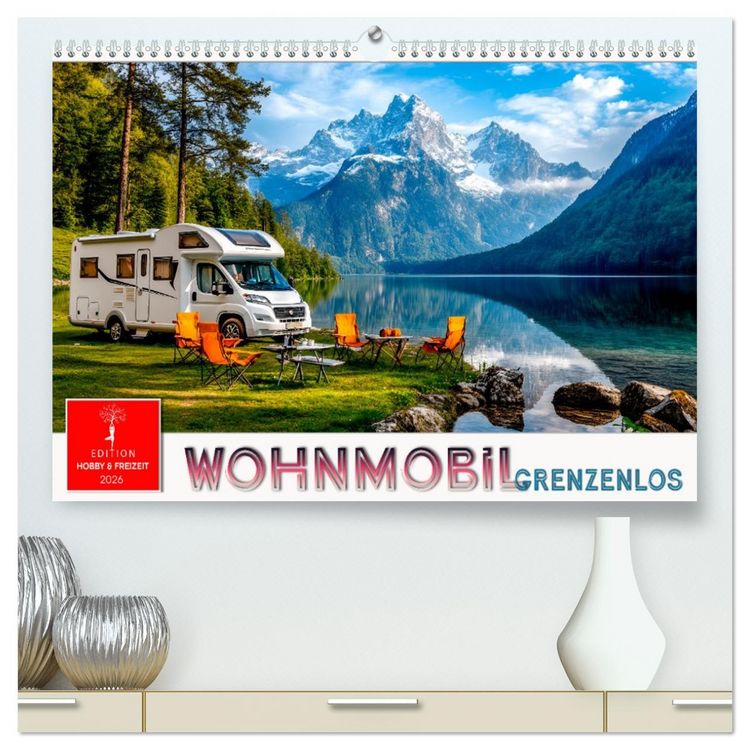 Produktbild: Wohnmobil grenzenlos (hochwertiger Premium Wandkalender 2026 DIN A2 quer), Kunstdruck in Hochglanz
