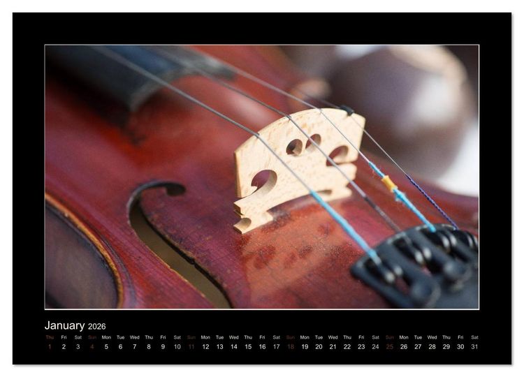 Produktbild: A violin only (High Quality Premium Wall Calendar 2026 DIN A2 landscape),CALVENDO 12 Month Wall Calendar