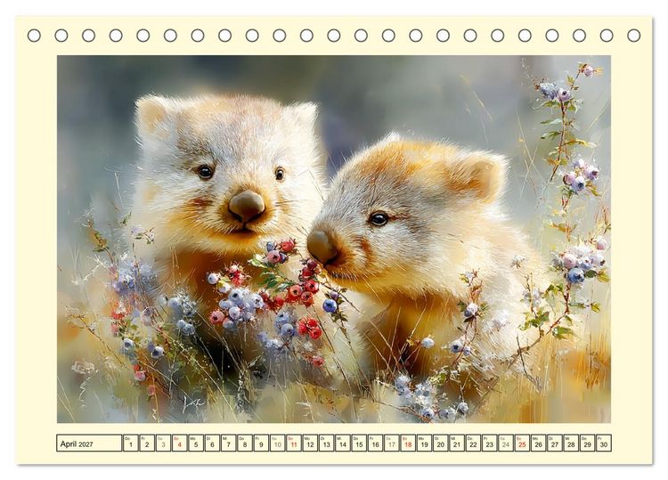 Produktbild: Wombats. Australiens liebenswerte Beuteltiere (Tischkalender 2027 DIN A5 quer), CALVENDO Monatskalender