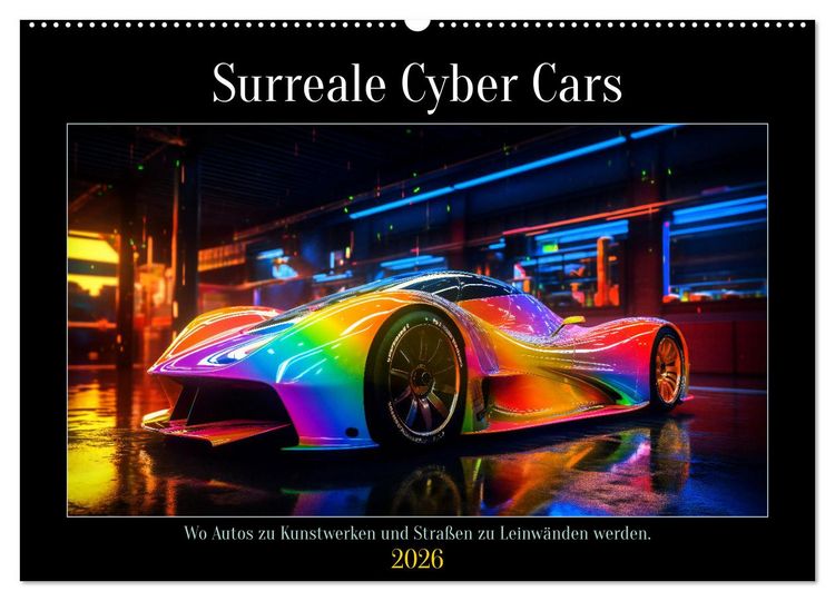 Produktbild: Surreale Cyber Cars (Wandkalender 2026 DIN A2 quer), CALVENDO Monatskalender