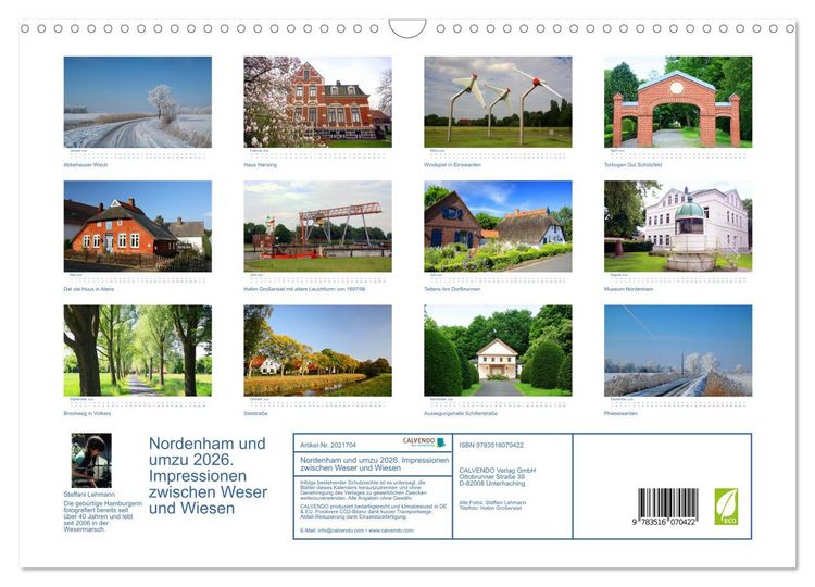 Produktbild: Nordenham und umzu 2026. Impressionen zwischen Weser und Wiesen (Wandkalender 2026 DIN A3 quer), CALVENDO Monatskalender