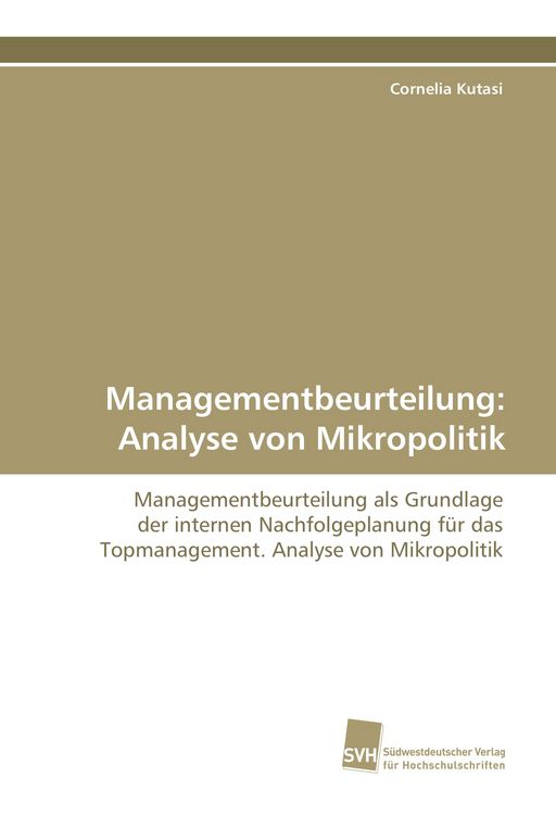 Produktbild: Managementbeurteilung: Analyse von Mikropolitik