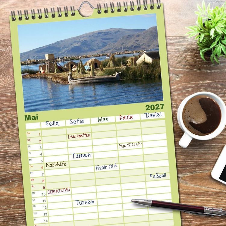 Produktbild: Familienplaner 2027 - Per&uacute;. Impressionen mit 5 Spalten (Wandkalender, 21 x 45 cm) CALVENDO