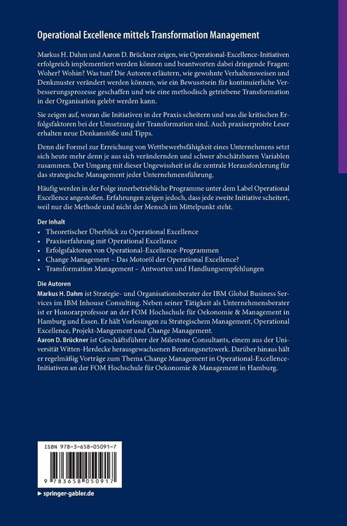 Produktbild: Operational Excellence mittels Transformation Management