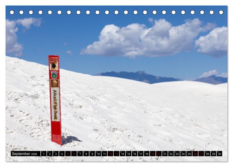 Produktbild: Wei&szlig;e Wunderwelten - White Sands National Monument (Tischkalender 2026 DIN A5 quer), CALVENDO Monatskalender
