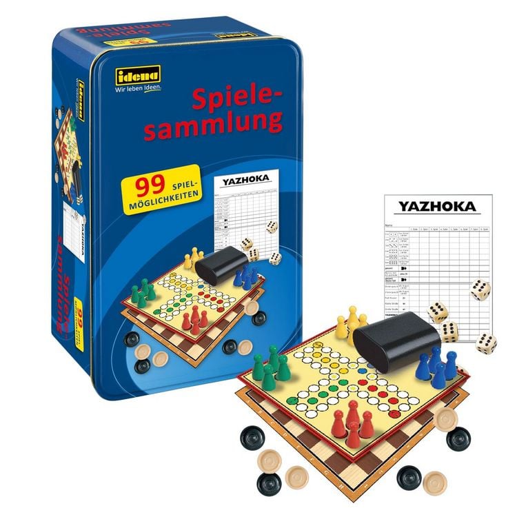 Produktbild: Idena Spielesammlung 99 Spielm&ouml;glichkeiten Metallbox