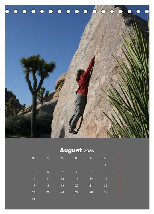 Produktbild: Erlebnis Outdoor Klettern (Tischkalender 2026 DIN A5 hoch), CALVENDO Monatskalender