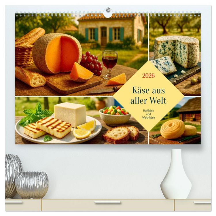 Produktbild: K&auml;se aus aller Welt (hochwertiger Premium Wandkalender 2026 DIN A2 quer), Kunstdruck in Hochglanz